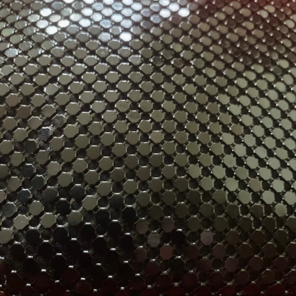 Vintage Black Rectangular Metallic Mesh Shoulder … - image 8